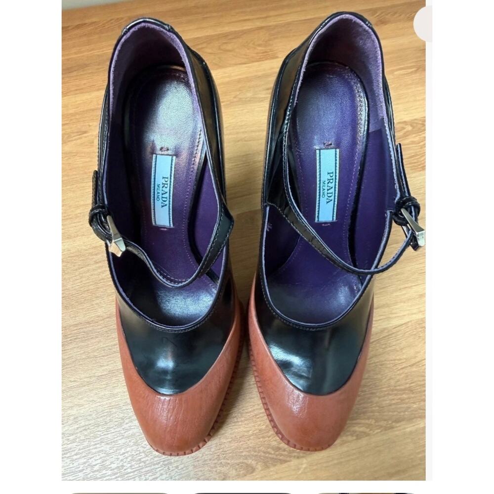 Prada AW 2012 Runway Nero Cotto Rubber Dipped Mary Jane Heels 36.5 US 5.5 - Picture 3 of 5